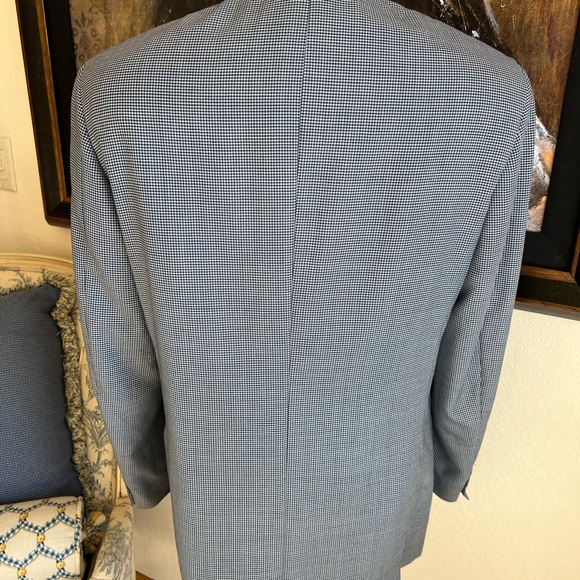 Canali Navy Check Blazer Size 50 Italian - Picture 4 of 7